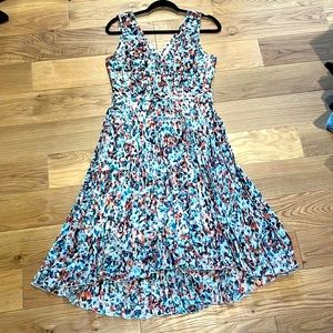 Multi-color hi-lo dress